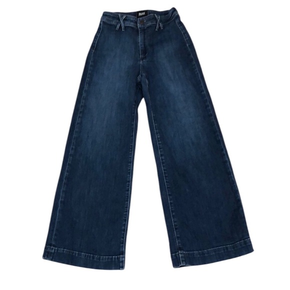 PAIGE Denim - Paige Anessa Wide Leg Jeans Size 25 Dark Blue Denim High Rise